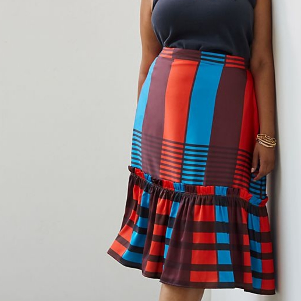 [NWT] Anthropologie Eva Franco Flounced Midi skirt